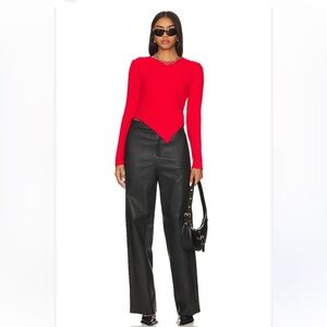 Steve Madden Bold Red Long Sleeve Top
